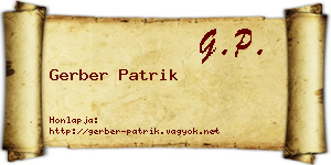 Gerber Patrik névjegykártya